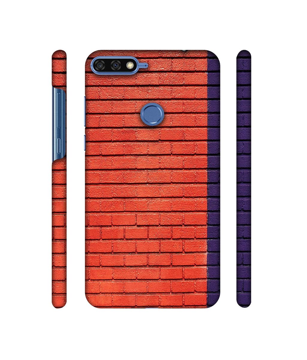 Amazon Brand - Solimo Designer Red and Purple Brick 3D Printed Hard Back Case Mobile Cover for Huawei Honor 7A