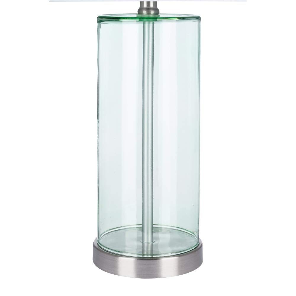 Amazon Brand – Ravenna Home Contemporary Cylindrical Glass Table Lamp, LED Bulb Included, 24.5"H, Seafoam Green