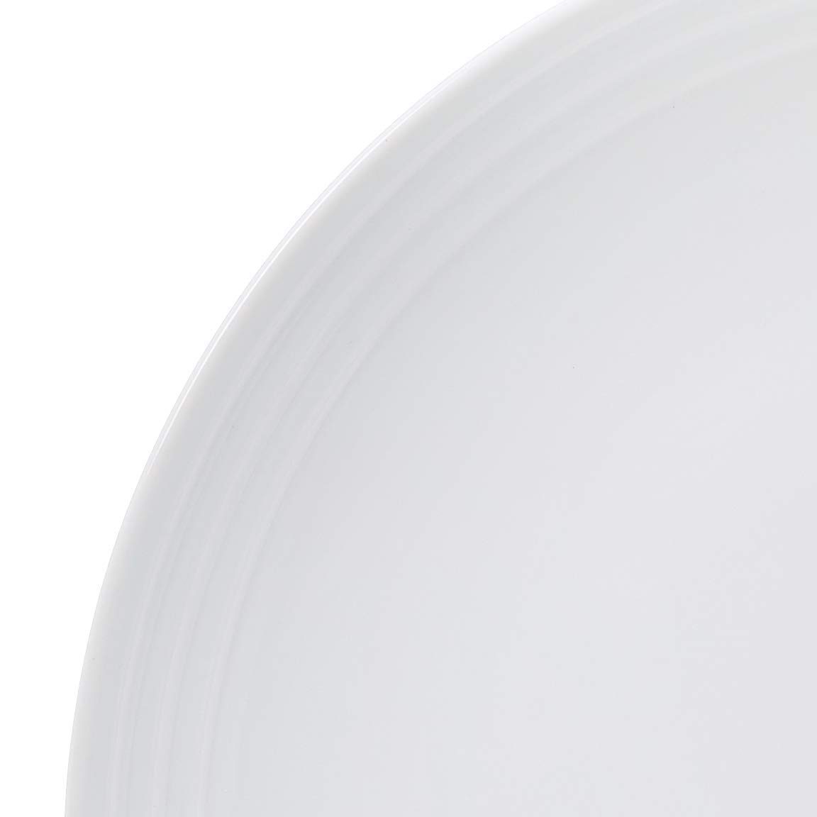 (Renewed) AmazonBasics 18-Piece Dinnerware Set - White Embossed Porcelain