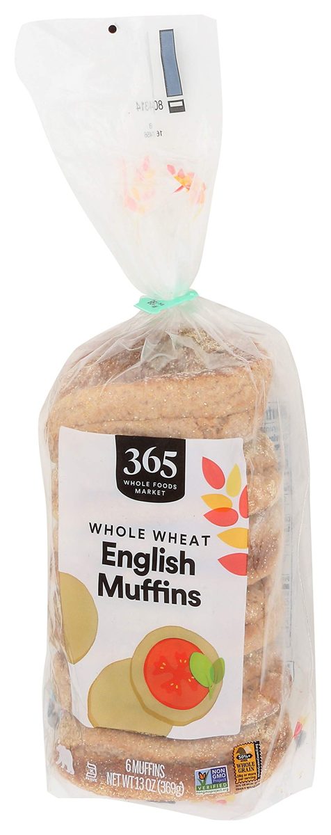 365 EVERYDAY VALUE Whole Wheat English Muffin 6ct, 13 OZ (Frozen)