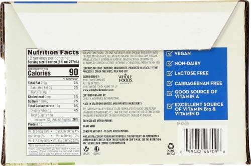 367 Everyday Value, Organic Almond Milk, Vanilla Flavor, 8 fl oz, 12 pk