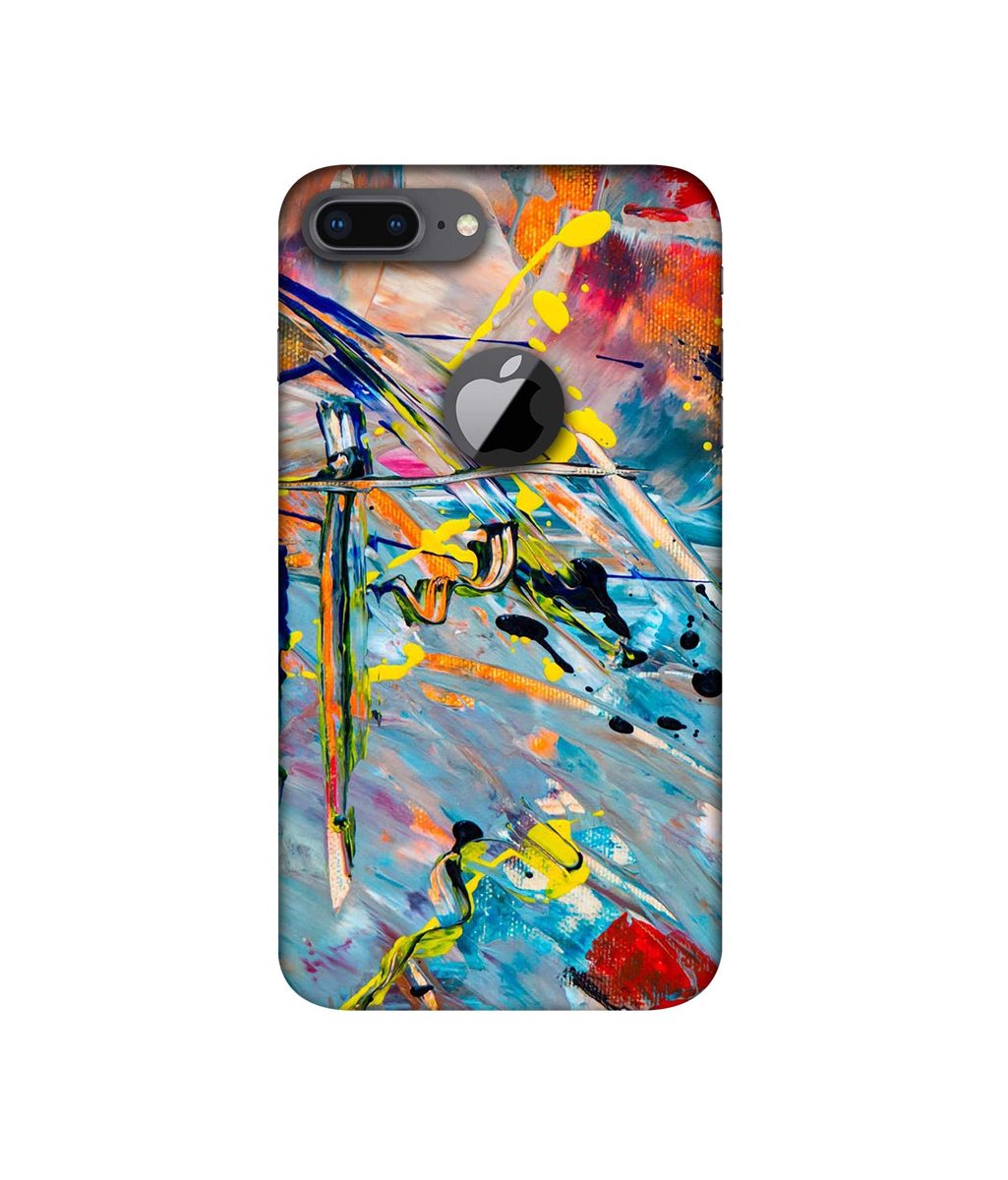 Amazon Brand - Solimo Designer Paint Texture 3D Printed Hard Back Case Mobile Cover for Apple iPhone 8 Plus (with Logo Cut)