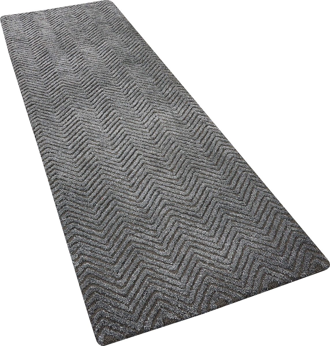 Amazon Brand – Rivet Contemporary Chevron Runner Hallway Rug, 7' 6" x 2' 3", Grey