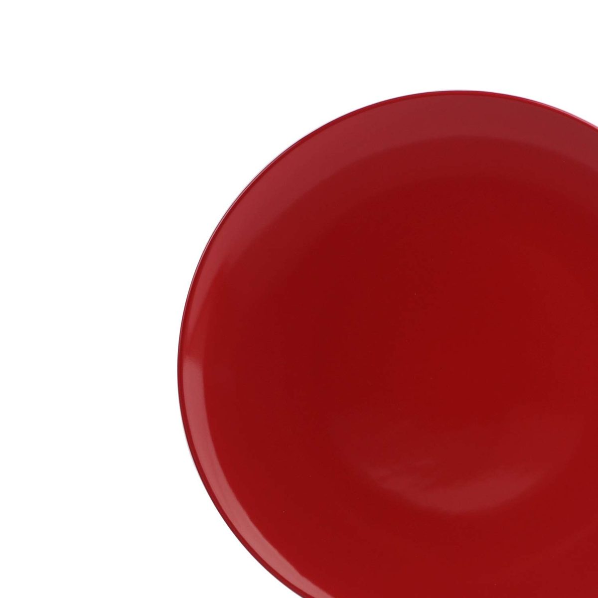 (Renewed) AmazonBasics 18-Piece Stoneware Dinnerware Set - Fire Engine Red, Service for 6