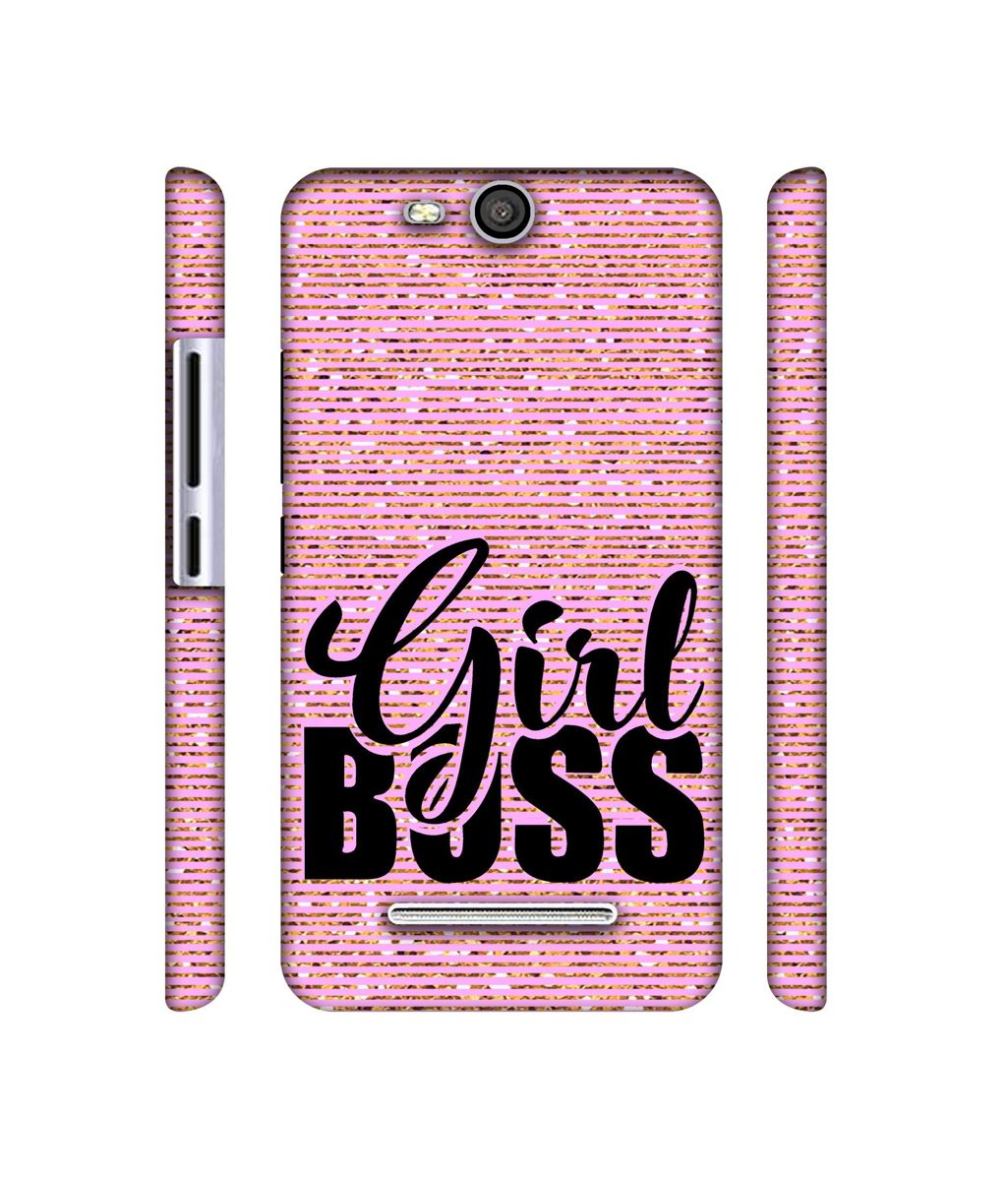 Amazon Brand - Solimo Designer Girl Boss On Pink Sparkle 3D Printed Hard Back Case Mobile Cover for Micromax Canvas Juice 3 Q392