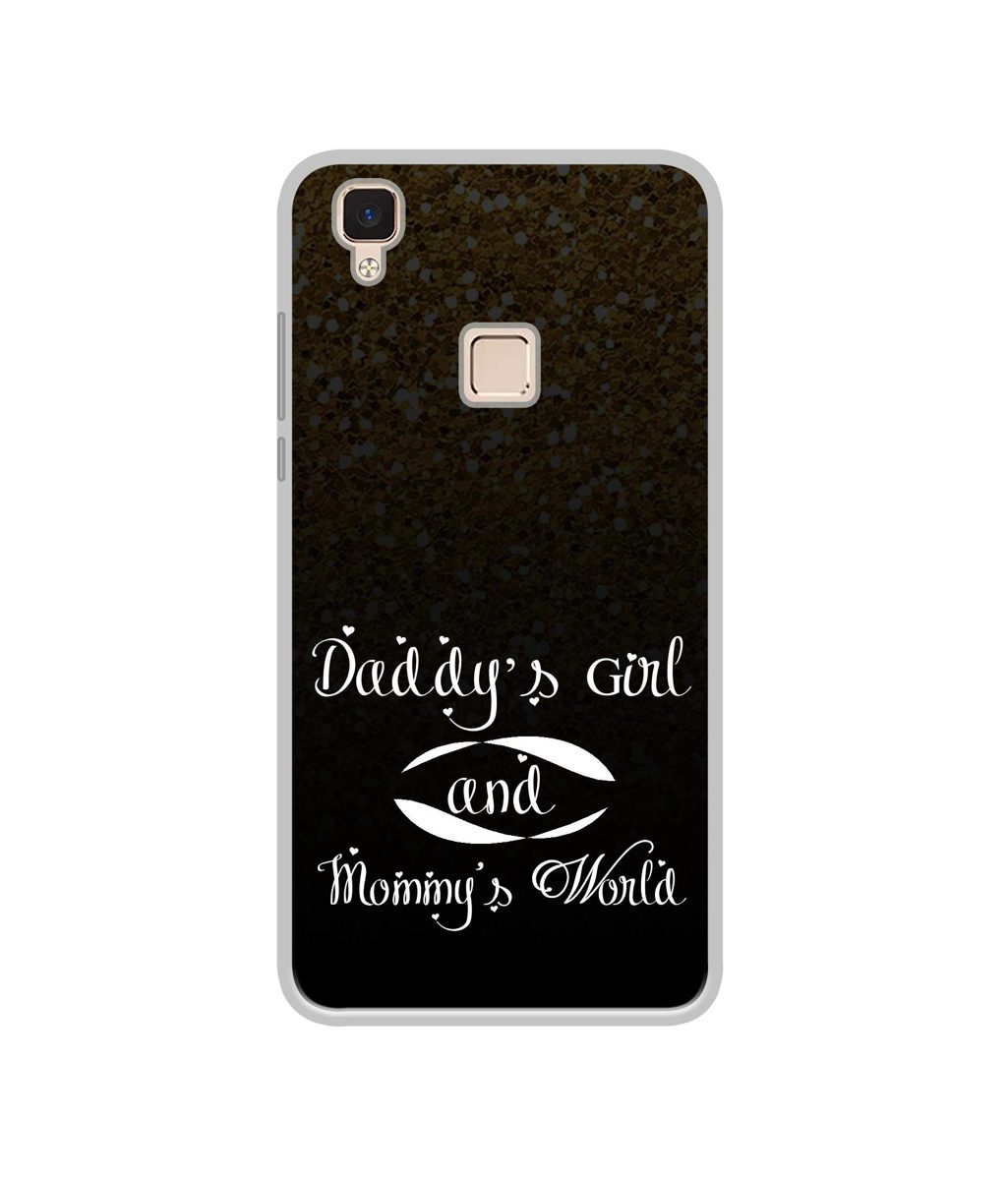Amazon Brand - Solimo Designer Daddy's Girl and Mummy World UV Printed Soft Back Case Mobile Cover for Vivo V3