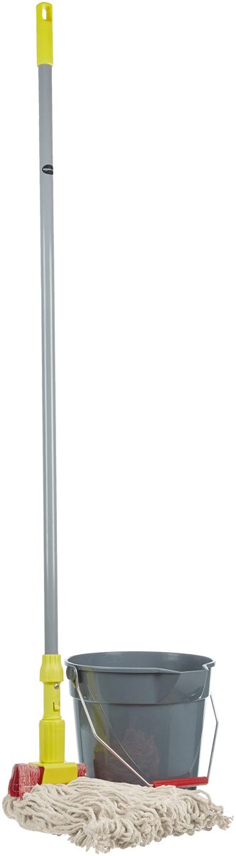 AmazonBasics Loop-End Synthetic Commercial String Mop Head, 5 Inch Headband, Medium, White, 6-Pack