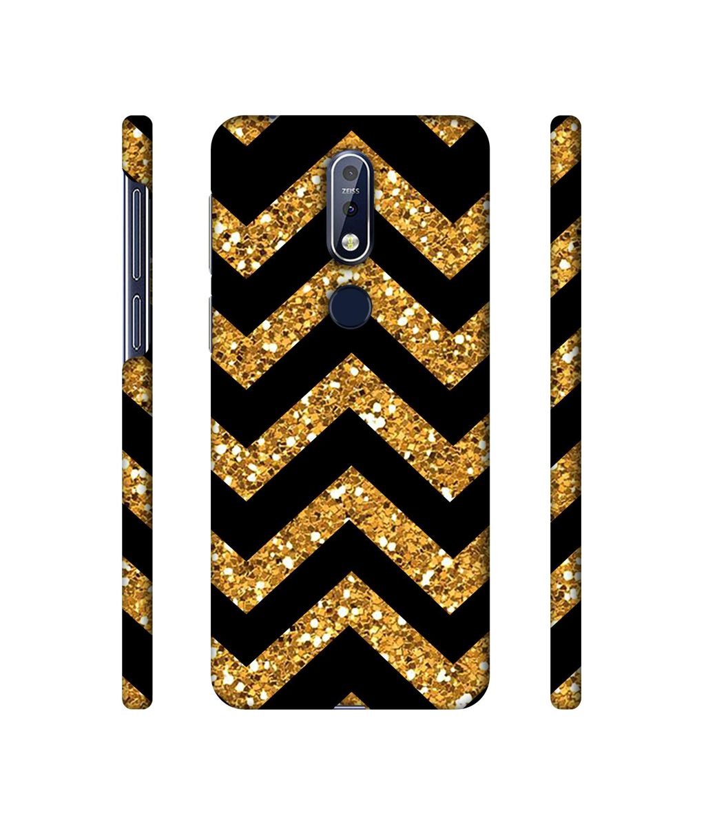 Amazon Brand - Solimo Designer Golden Zik Zak Pattern 3D Printed Hard Back Case Mobile Cover for Nokia 7.1