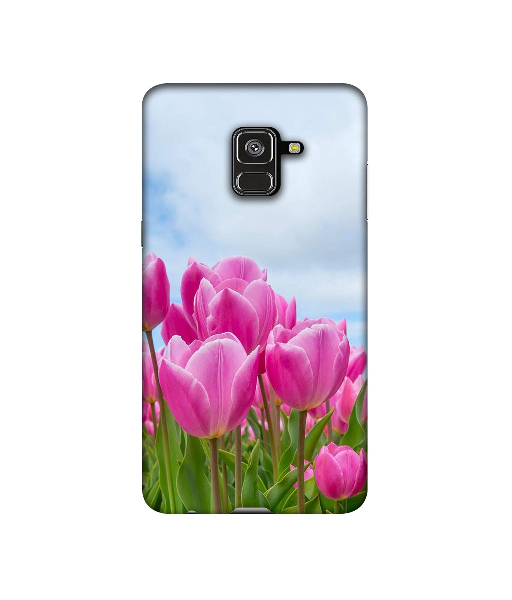 Amazon Brand - Solimo Designer Pink Lily 3D Printed Hard Back Case Mobile Cover for Samsung Galaxy A8 Plus