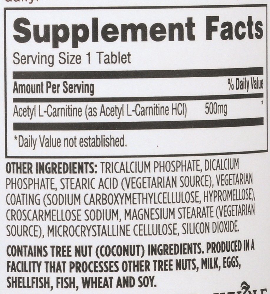 Whole Foods Market, Acetyl L-Carnitine 500mg, 100 ct