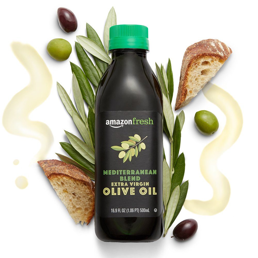 AmazonFresh Mediterranean Extra Virgin Olive Oil, 16.9 fl oz (500mL)
