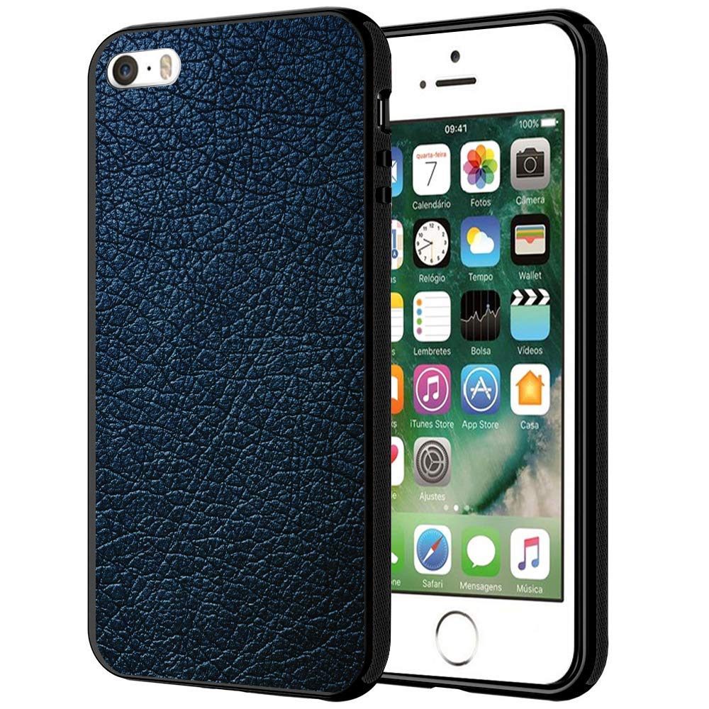 (Renewed) Amazon Brand - Solimo Designer Leather Texture Printed Hard Back Case Mobile Cover for iPhone 5S / 5 / SE (D287)