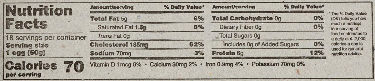 Amazon Brand - Happy Belly Cage Free Large White Eggs, Grade A, 18 Count