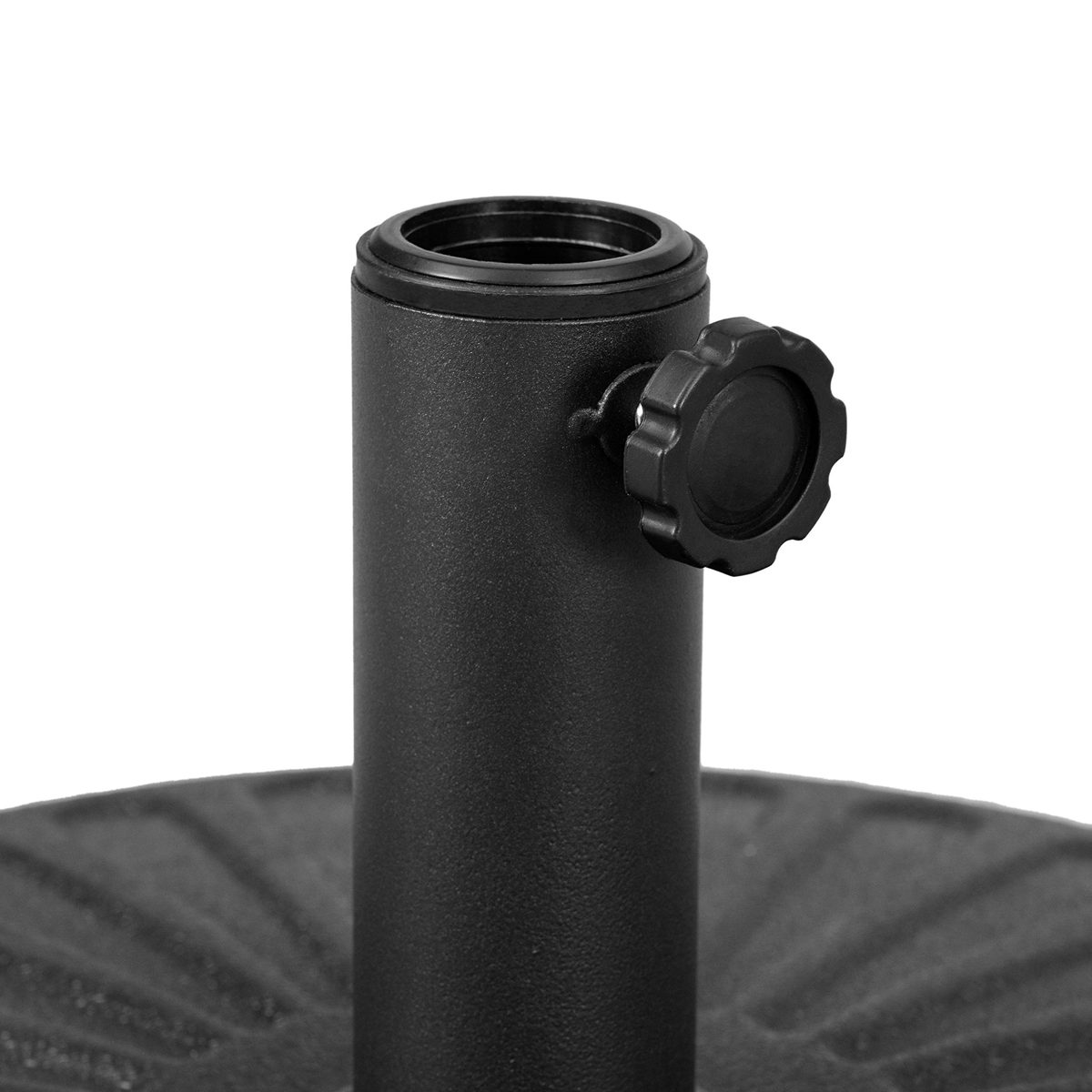 AmazonBasics 20inch Dia Black HDPE Plastic Patio Umbrella Base Stand for 9-Foot Umbrella - Water or Sand Fill, Rounded Pattern