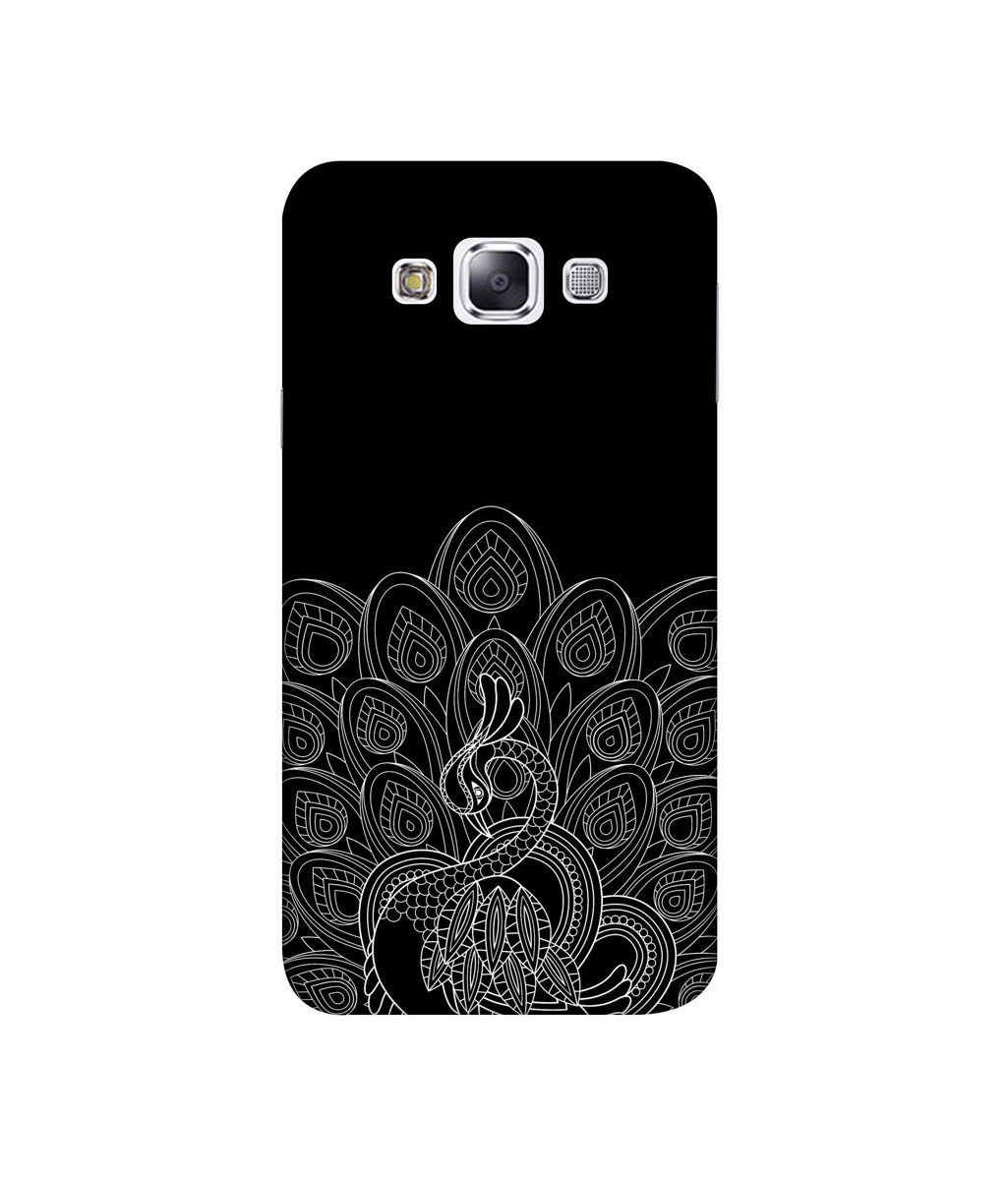 Amazon Brand - Solimo Designer Peacock Pattern 3D Printed Hard Back Case Mobile Cover for Samsung Galaxy E7