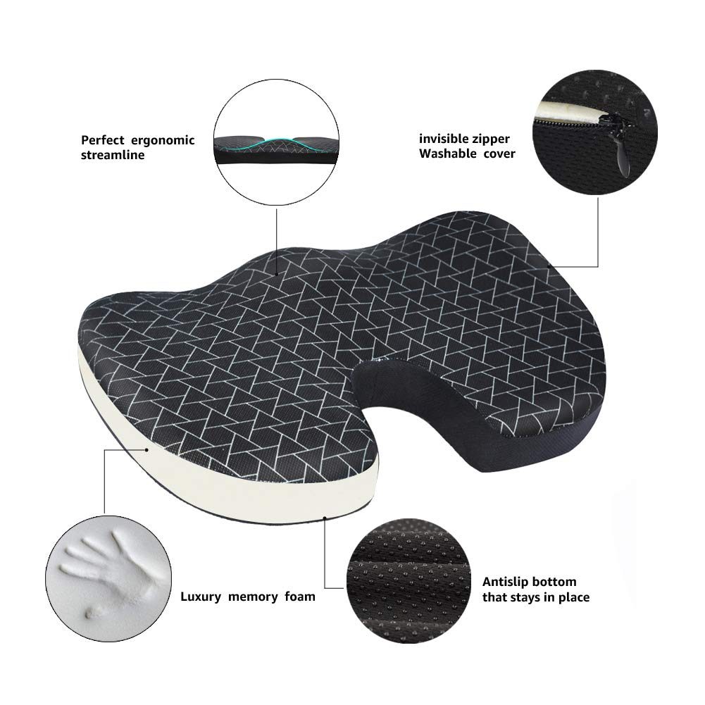 AmazonBasics Memory Foam Seat Cushion - Triangle, U-Shape