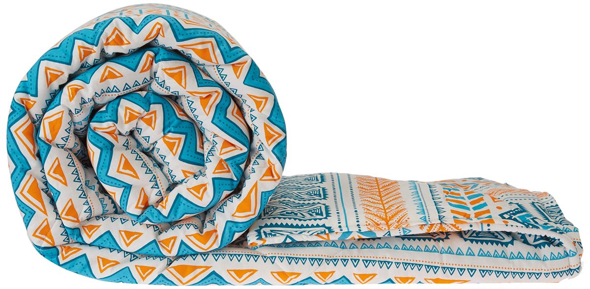 Amazon Brand - Solimo 100% Cotton Printed Comforter, Double (Fuzzy Strings, 200GSM)