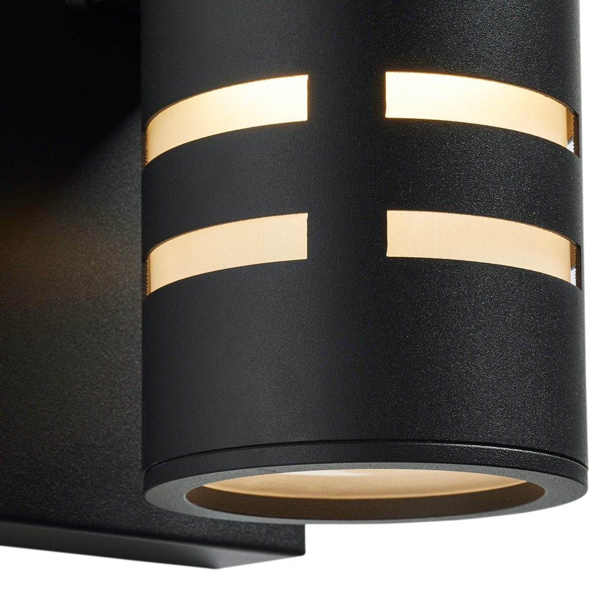 Amazon Brand – Rivet Contemporary Exterior Porch Cylinder Wall Sconce Fixture with Light Bulb - 4.25 x 6.5 x 13 Inches, Black