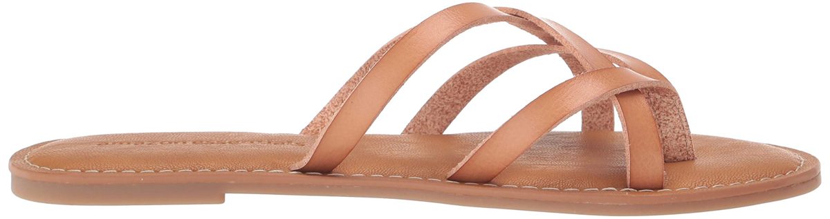 Amazon Essentials Women's Strappy Slide Flat Sandal, Natural, 11 B US