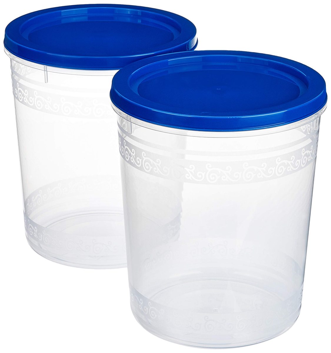 (Renewed) Amazon Brand - Solimo 2-Piece Kitchen Storage Container Set, 7.5 litres, Blue Lid