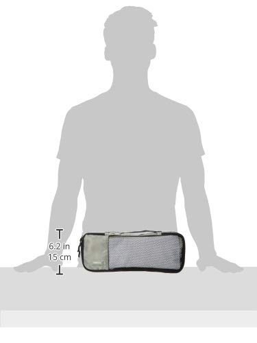 Amazon Basic Travel Pouch Travel Storage Case 4 Piece Set Slim x 4 Pieces - grey