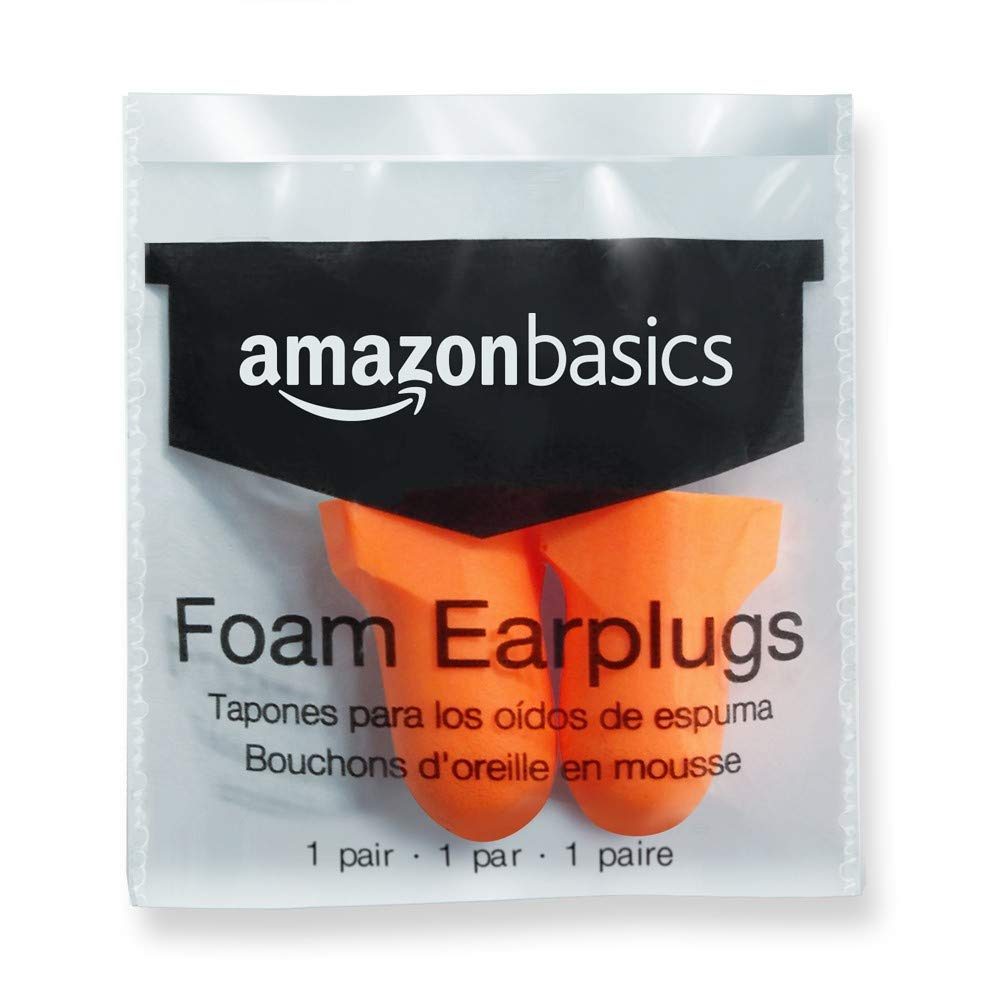 Amazon Basics Soft Foam High Visibility T Shape Earplugs, NRR 32dB, 25-Pair