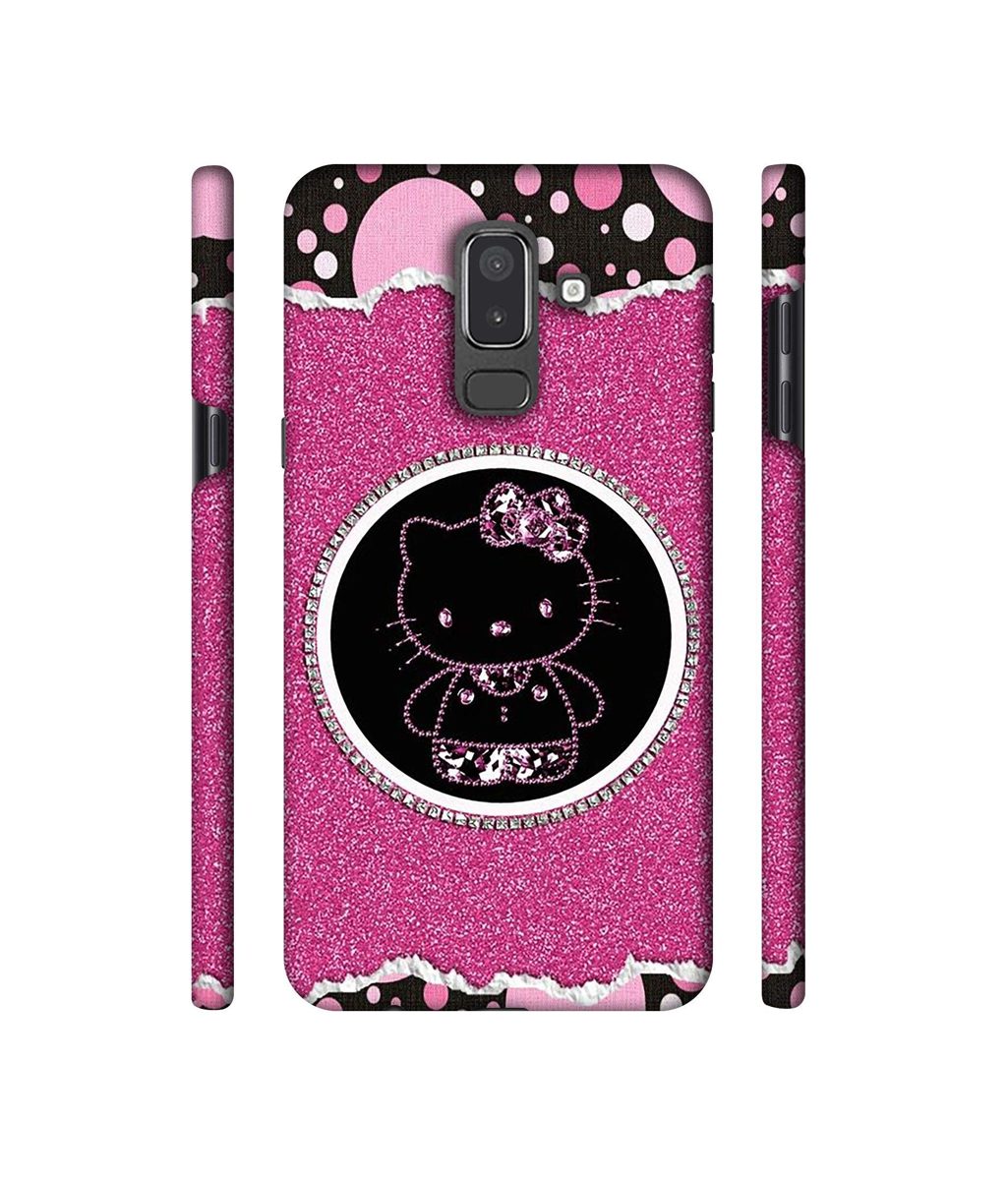 Amazon Brand - Solimo Designer Kitty with Glitter 3D Printed Hard Back Case Mobile Cover for Samsung Galaxy J8 (2018)