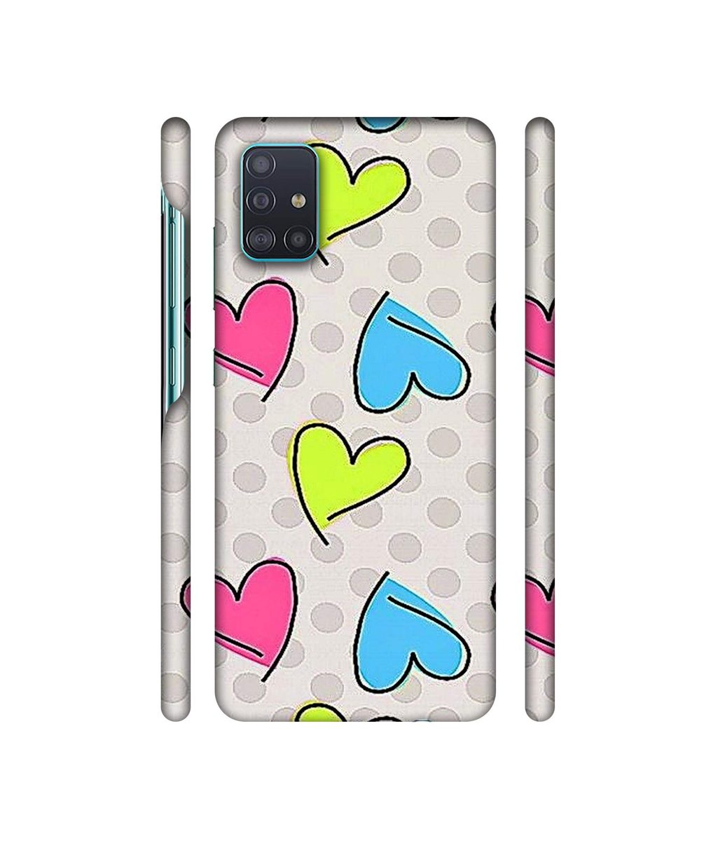 Amazon Brand - Solimo Designer Multicolor Heart 3D Printed Hard Back Case Mobile Cover for Samsung Galaxy A51