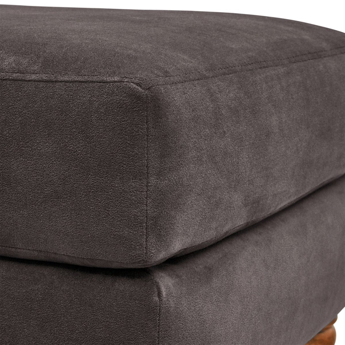 Amazon Brand – Stone & Beam Brandeberry Farmhouse Charles of London Ottoman, 31"W, Dark Grey
