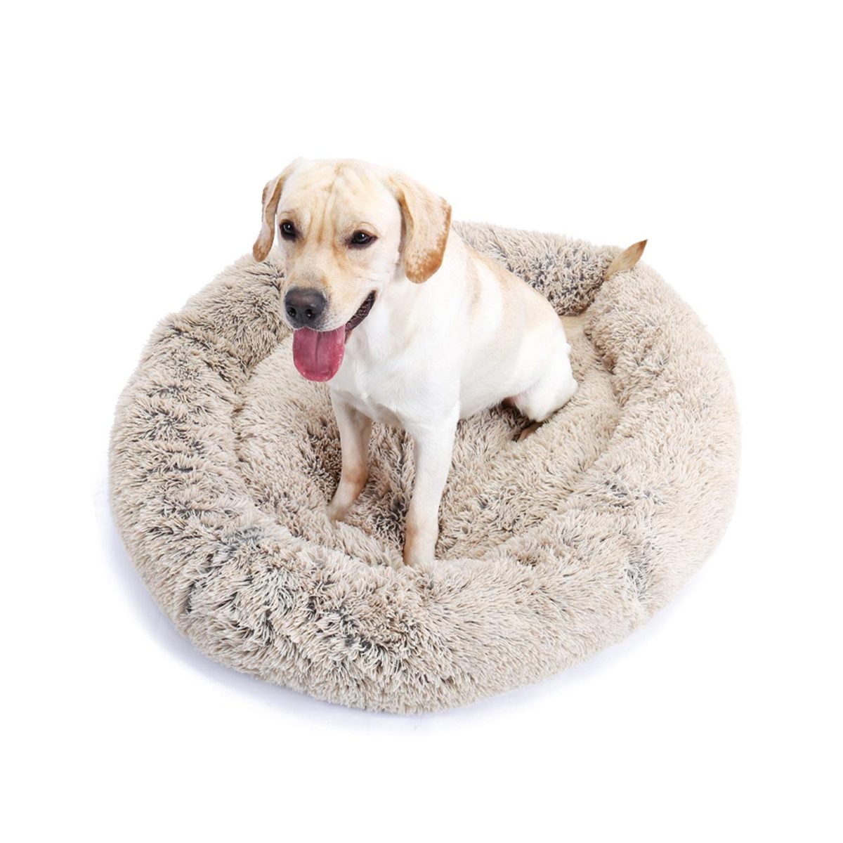 Eono Essentials Dog Bed/Sofa/Cat Bed Cuddly Cushion, Soft Plush Doughnut, Removable, Washable, Round Pet Bed for Dogs and Cats Sleep