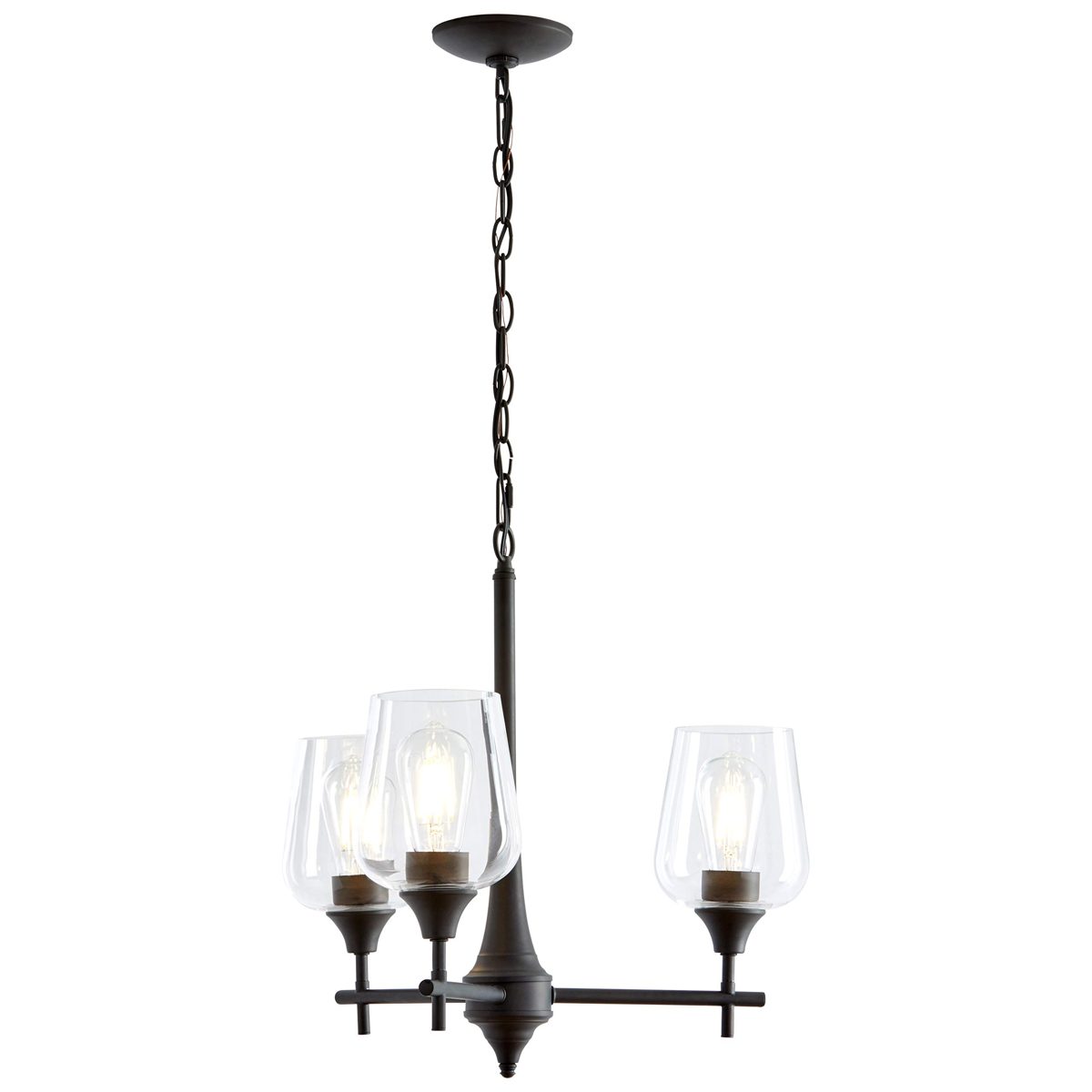 Stone & Beam Modern Steel-Framed Pendant with Blown-Glass Shades, 19" H, Oil-Rubbed Bronze