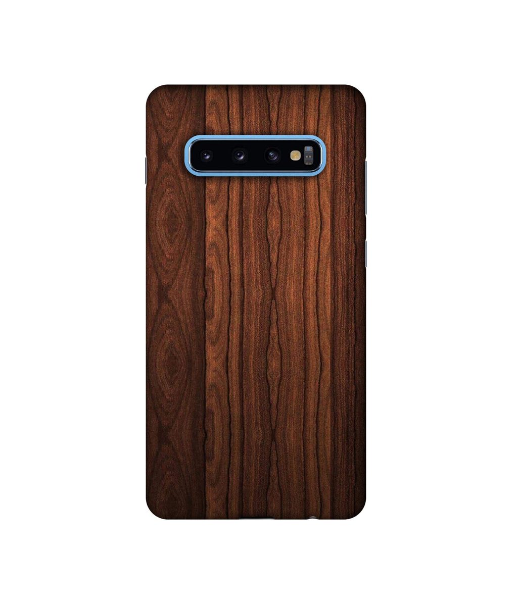Amazon Brand - Solimo Designer Wooden Texture 3D Printed Hard Back Case Mobile Cover for Samsung Galaxy S10 Plus