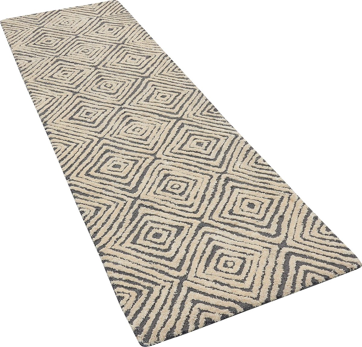 Amazon Brand – Rivet Contemporary Diamond Patterned Area Rug, 5'9" x 3'9", Grey Ivory