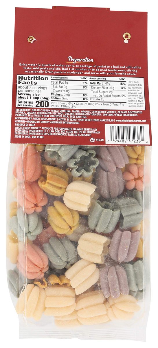 Whole Foods Market, Limited Edition Organic Pasta, Zucchette, 14 Ounce