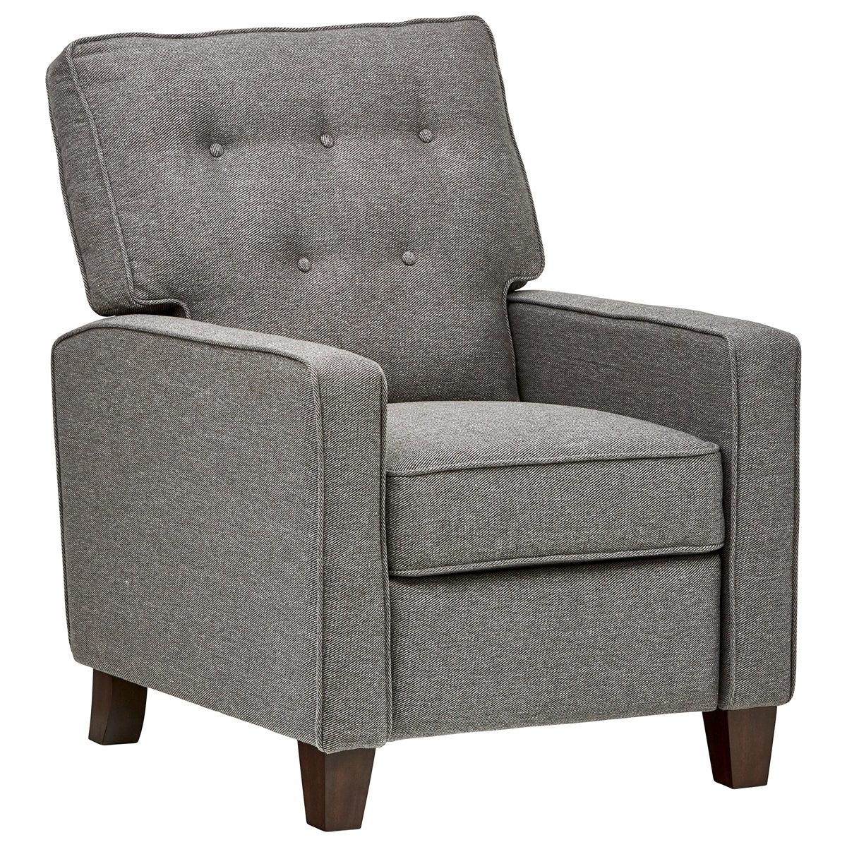 Amazon Brand – Stone & Beam Canfield Modern Reclining Tufted Arm Chair, 30.3"W, Light Grey