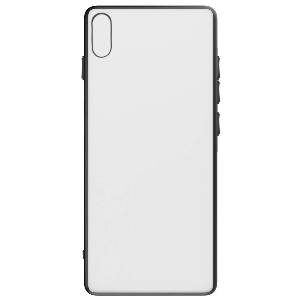 (Renewed) Amazon Brand - Solimo Mobile Cover (Hard Back & Black Flexible Bumper) for iPhone X (Transparent)
