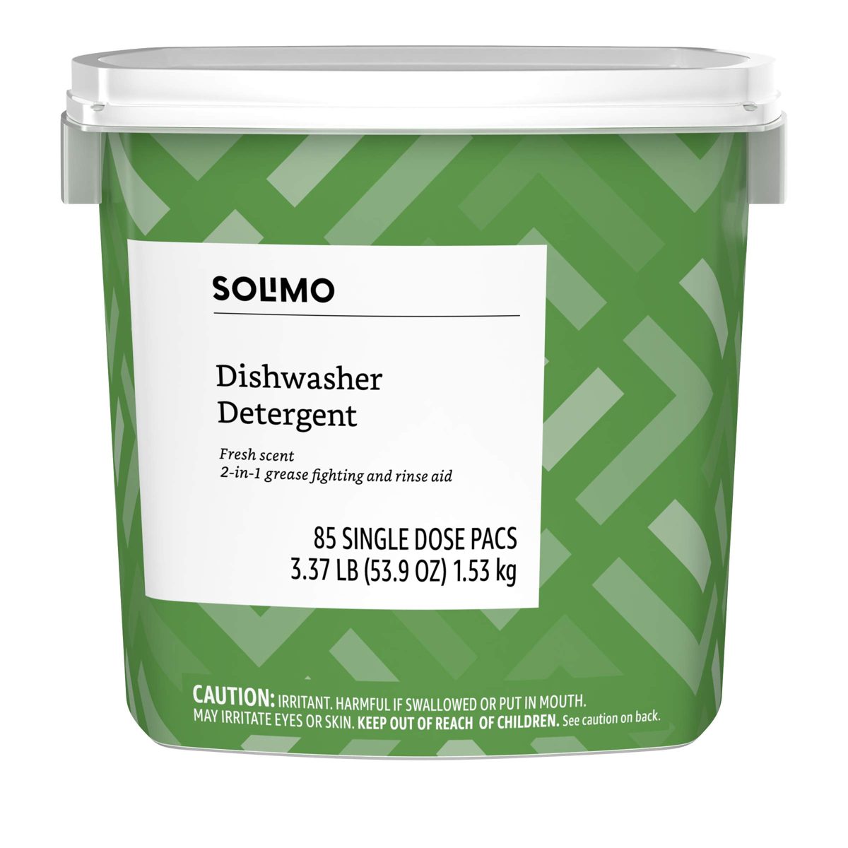 Amazon Brand - Solimo Dishwasher Detergent Pacs, Fresh Scent, 85 Count & Solimo Gallon Food Storage Bags, 120 Count