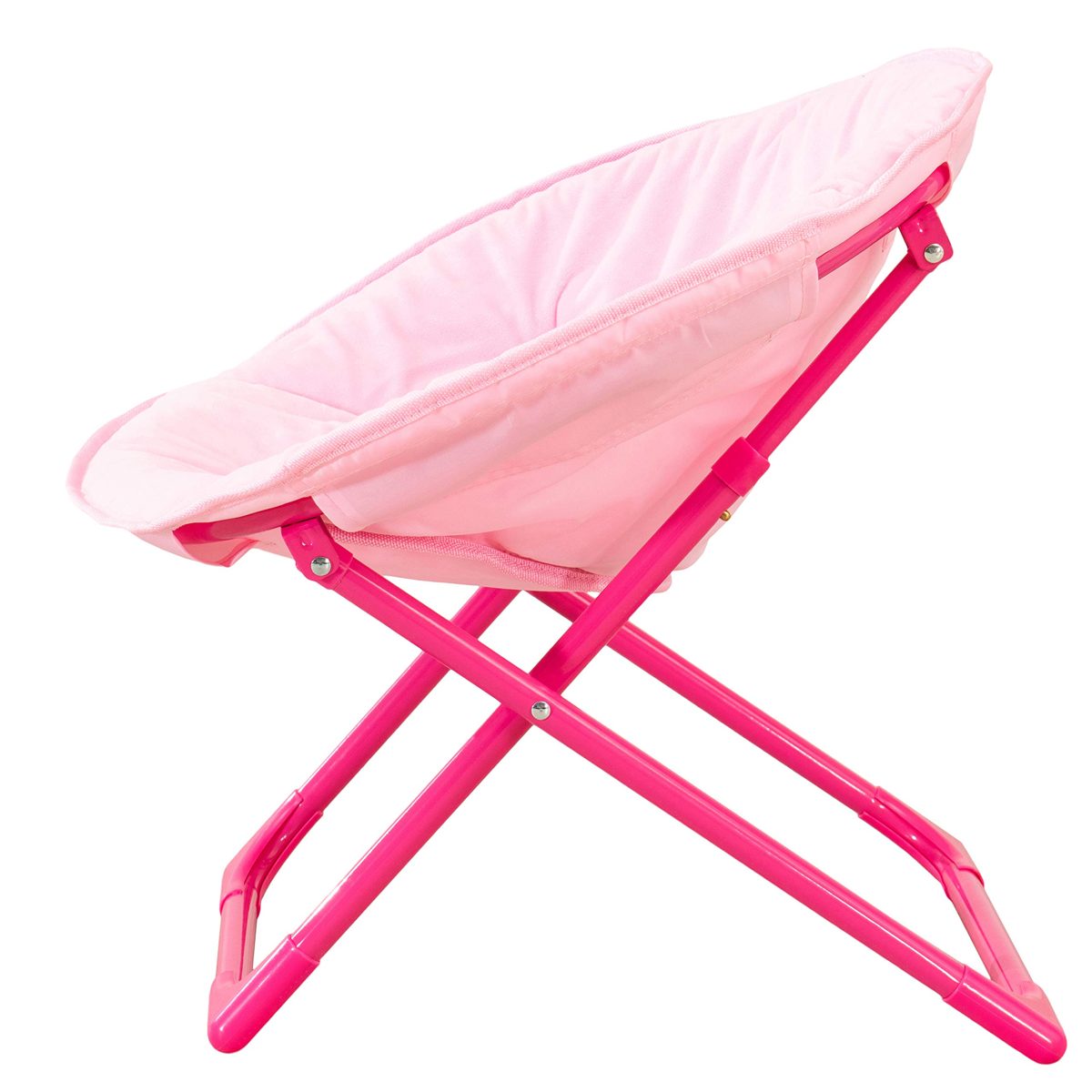 AmazonBasics Kids Folding Moon Indoor Papasan Chair for Children - Solid Pink