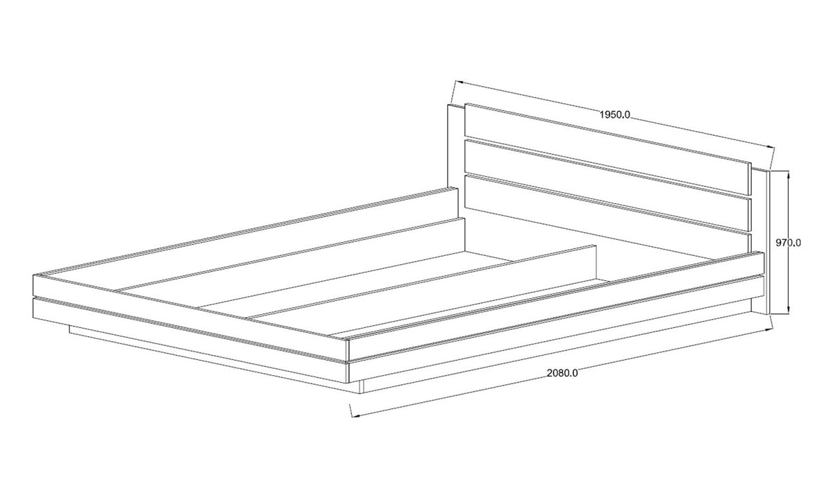 Amazon Brand - Movian Saale King Size Bed Frame with Storage & Headboard, 180 x 200cm, Light Brown Oak-Effect