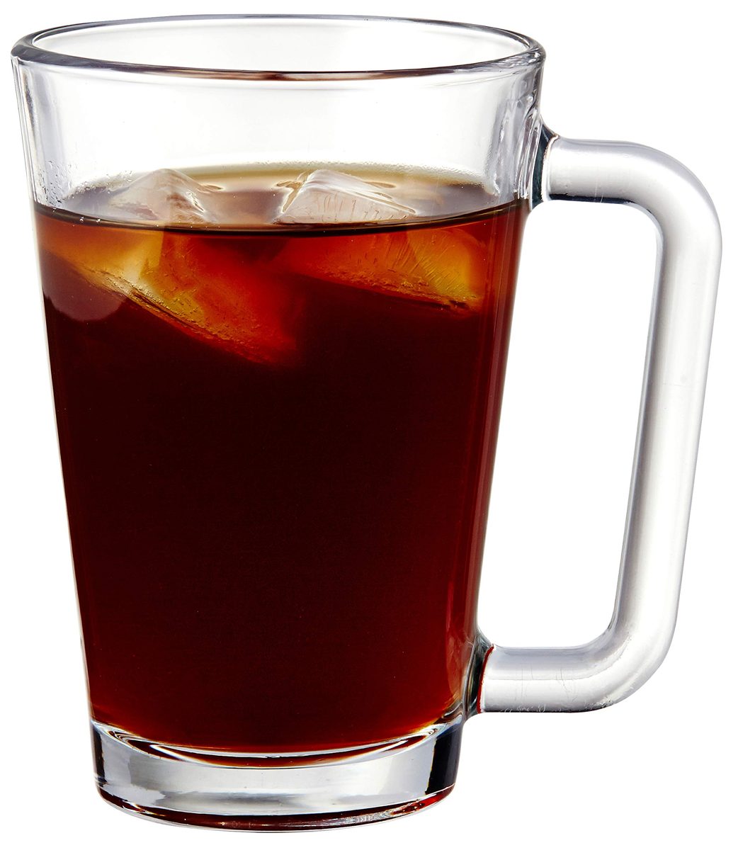 Amazon Brand - Solimo Portia Glass Coffee Mug Set, 275ml, Set of 2, Transparent