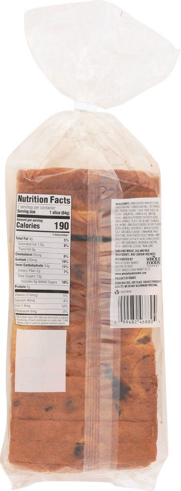 Whole Foods Market, Cinnamon Raisin Brioche, 15.9 Ounce