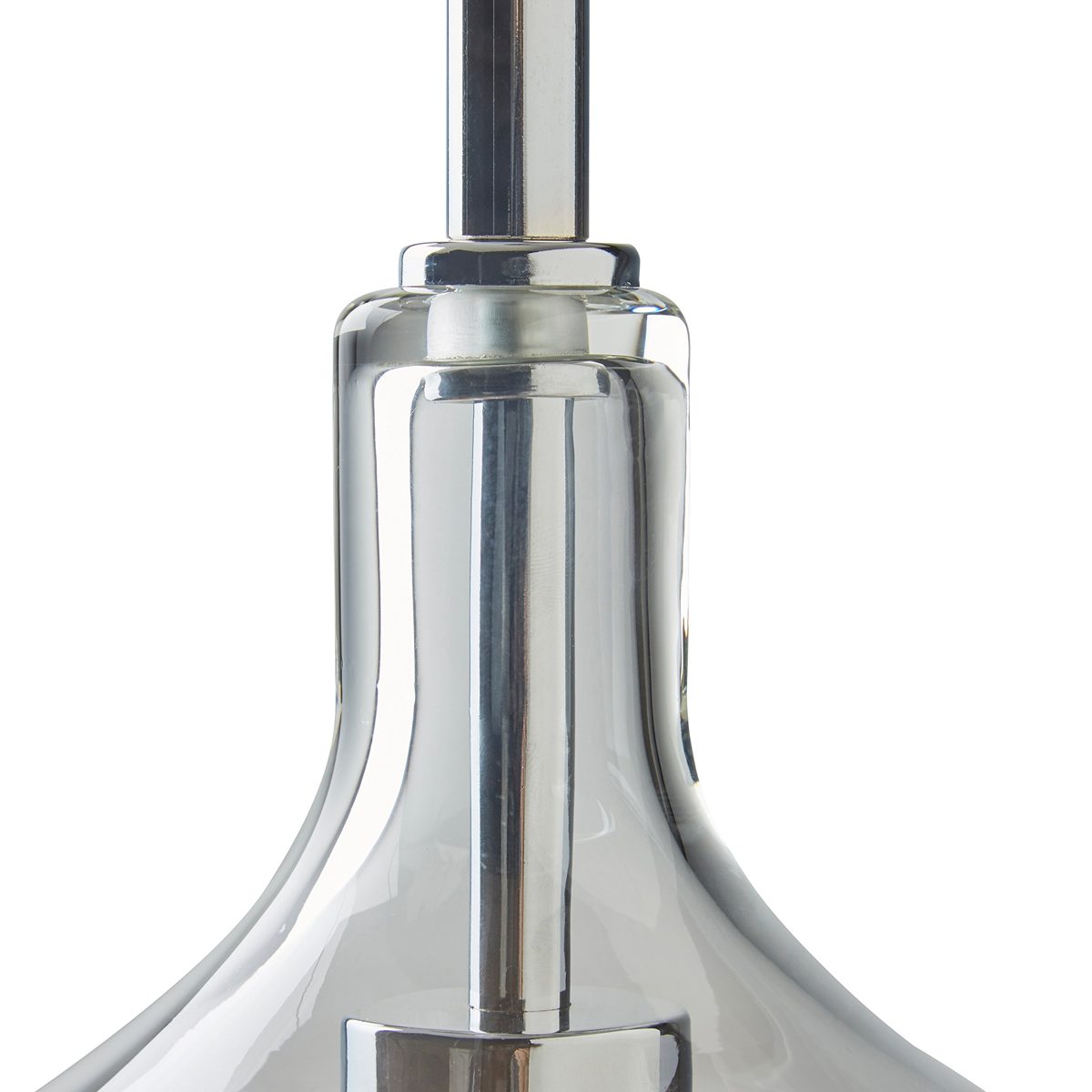 Amazon Brand – Rivet Modern Pendant Light With Bulb, 19"-60"H, Chrome and Glass