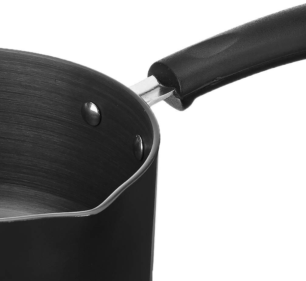 Amazon Brand - Solimo Hard Anodized Saucepan with Bakelite Handle (14cm, 900ml)