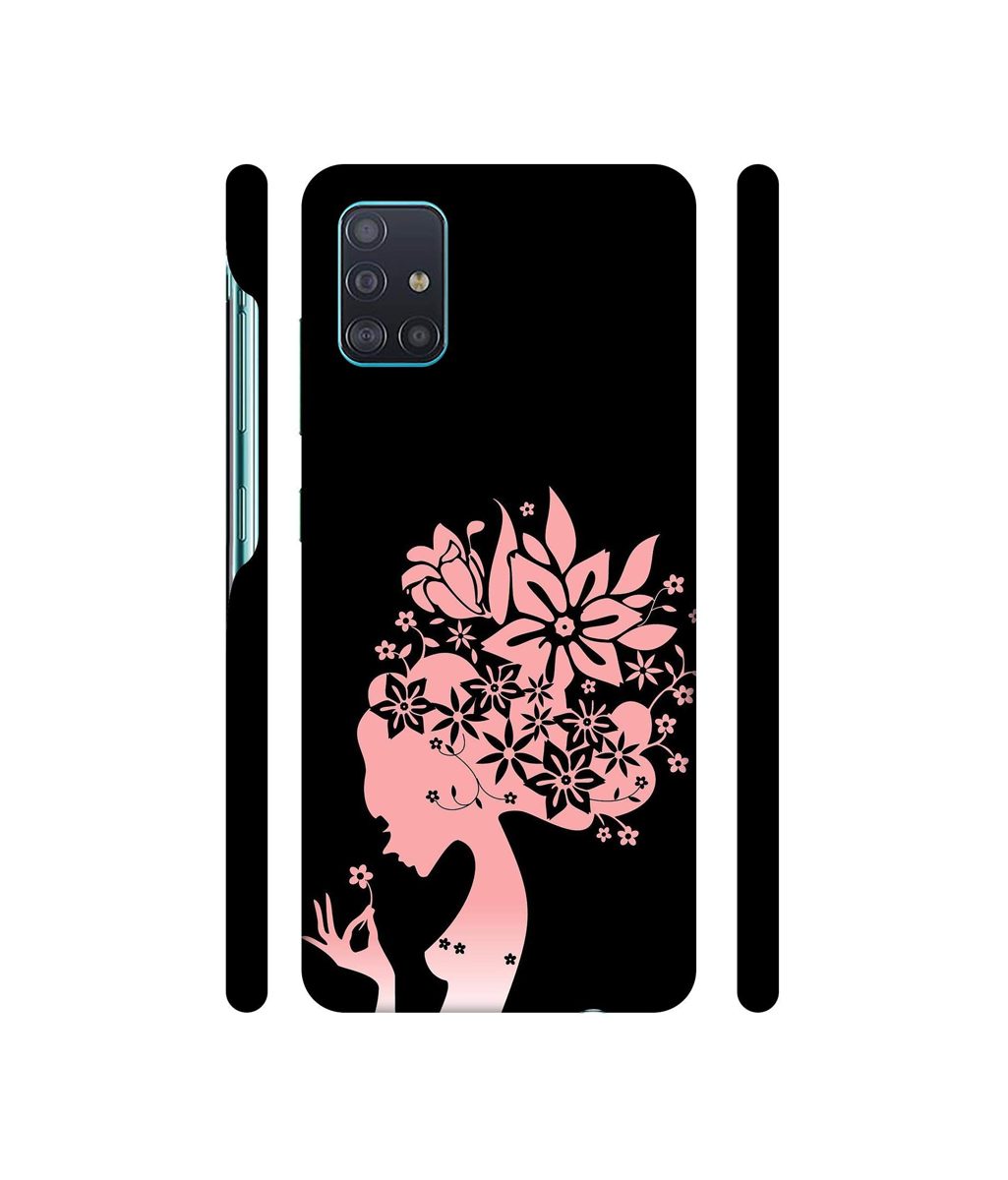 Amazon Brand - Solimo Designer Pink Color Lady Vector 3D Printed Hard Back Case Mobile Cover for Samsung Galaxy A51