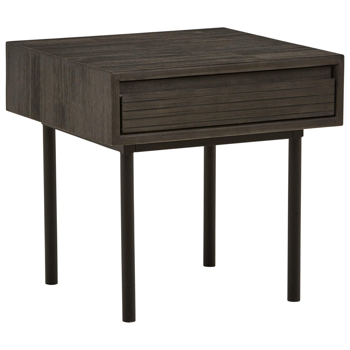 Amazon Brand – Rivet Stevens Modern Storage Accent Side End Table Nightstand, 19.69"W, Brushed Tundra Gray