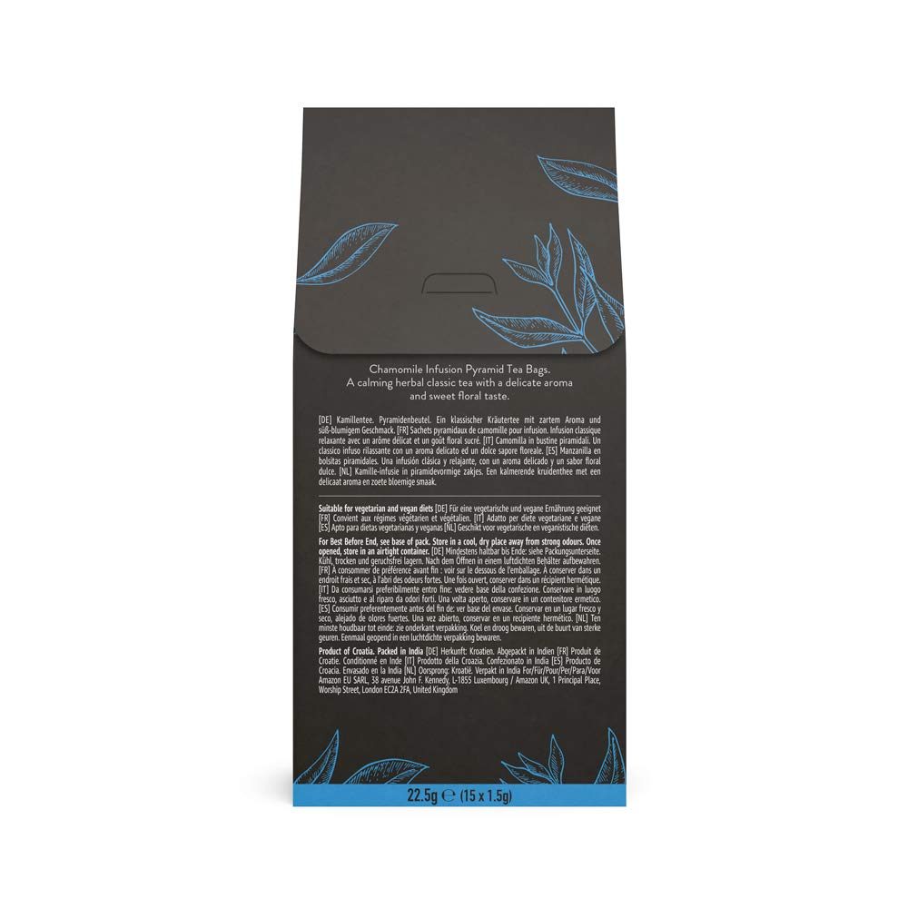Amazon Brand - Happy Belly Select Herbal Tea Teabags Chamomile 4x15 Pyramides