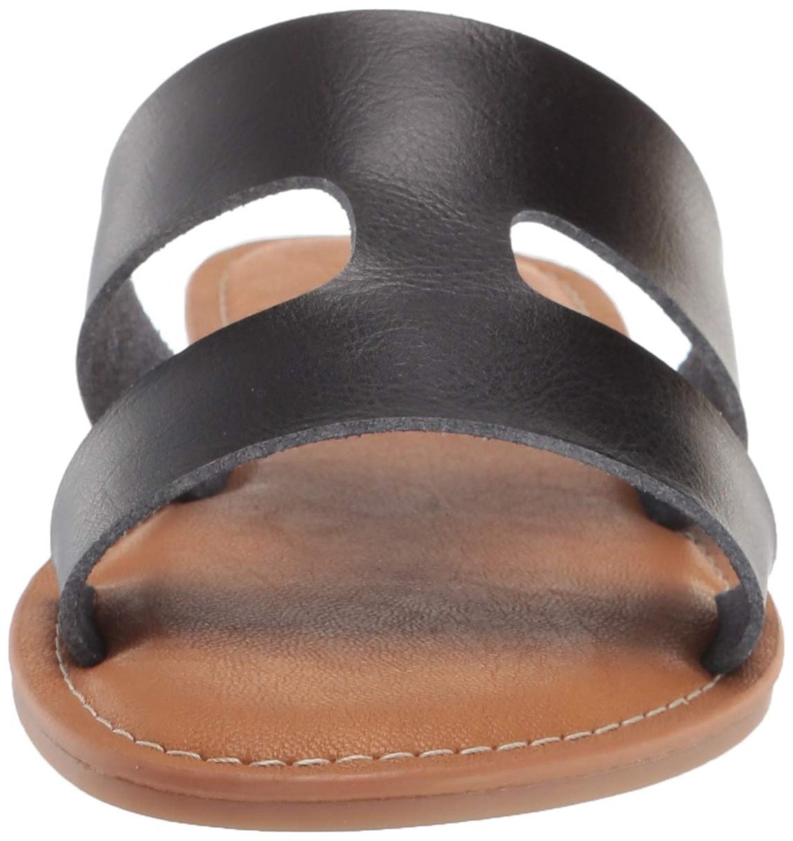 Amazon Essentials H Band Flat Sandal, Black, 8.5
