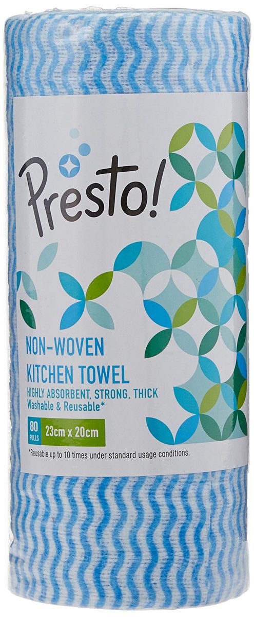 Amazon Brand - Presto! Non-Woven Kitchen Towel Roll - 80 Pulls (Blue)