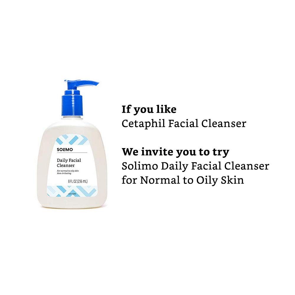 Amazon Brand - Solimo Daily Facial Cleanser, Normal to Oily Skin, 8 Fluid Ounce