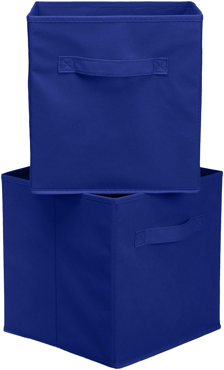 (Renewed) AmazonBasics Foldable Storage Cubes - 6-Pack, Navy